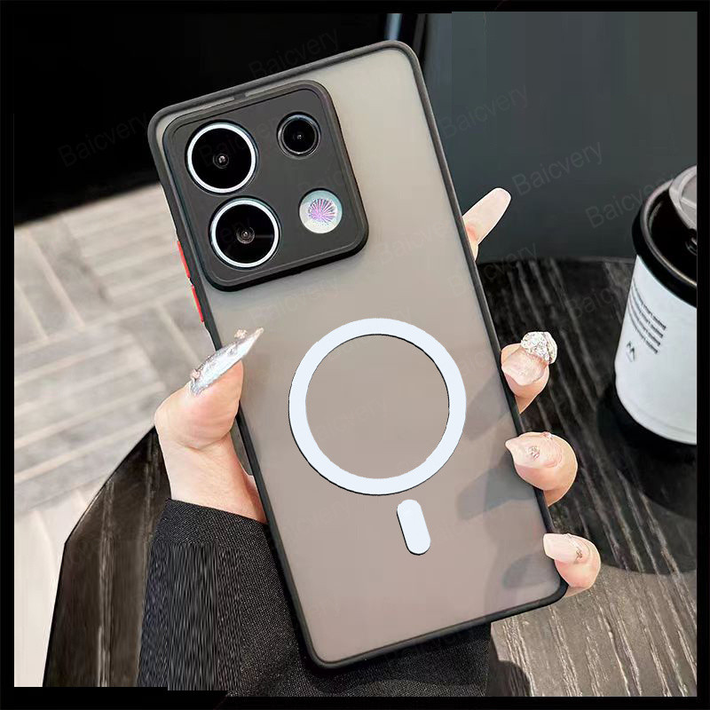 Xiaomi Redmi NOTE 13 4G Note13 Pro 5G/POCO X6 Nota 14S Caixa Magnética Do Telefone Transparente Fosco TPU Caso De Carreg em Oferta na Shopee