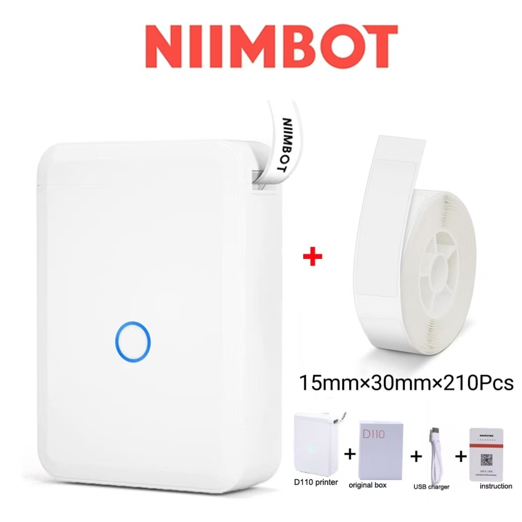 Niimbot D110 + 1 Thermal Label Printer Tag Roller