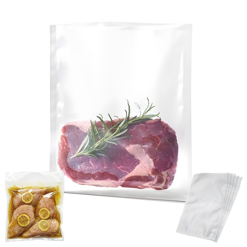 100 Saco Plástico Seladora Vácuo Ranhuras 20x30cm Gold Sand em Oferta na Shopee