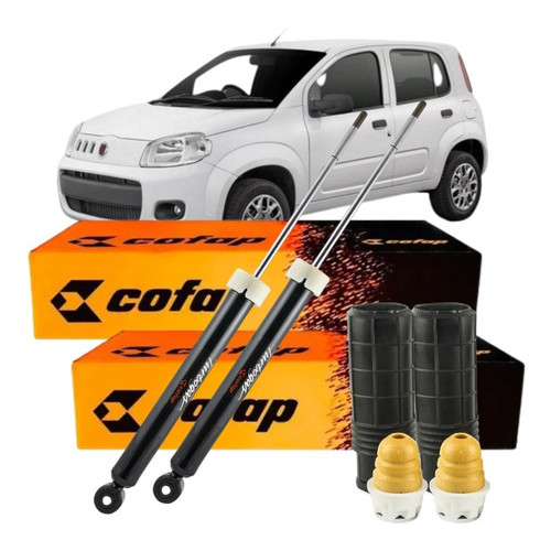 Amortecedores Original Cofap Novo Uno Vivace + Kit Batente Traseiro Uno 1.0 / 1.4  2010 a 2020 em Oferta na Shopee
