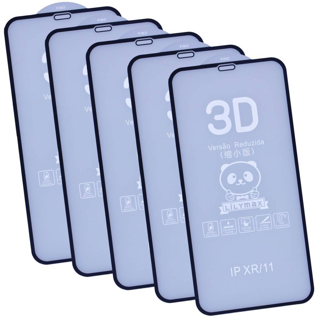 Kit com 5x Películas Vidro 3d 5d Para iPhone XR / iPhone 11 em Oferta na Shopee