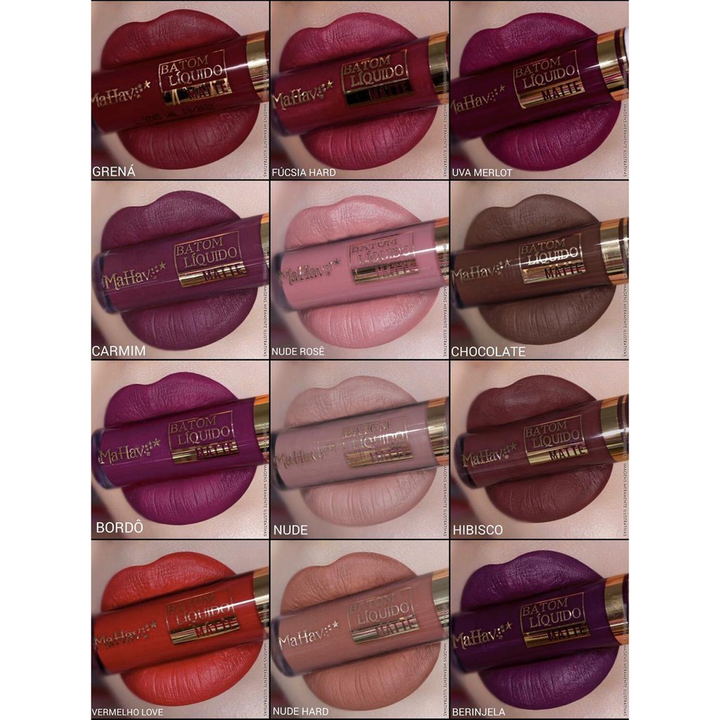 Batom Líquido Matte Mahav 4 ml Combina com Tudo