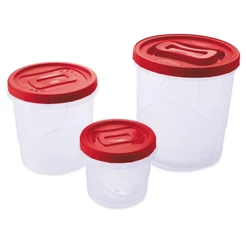 Kit 3 Potes Porta Mantimentos Redondos Cozinha Plasútil