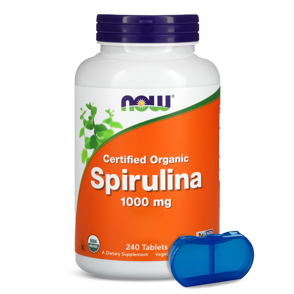 Spirulina 1000 mg Now Foods 240 Tablets + Porta Cápsulas em Oferta na Shopee