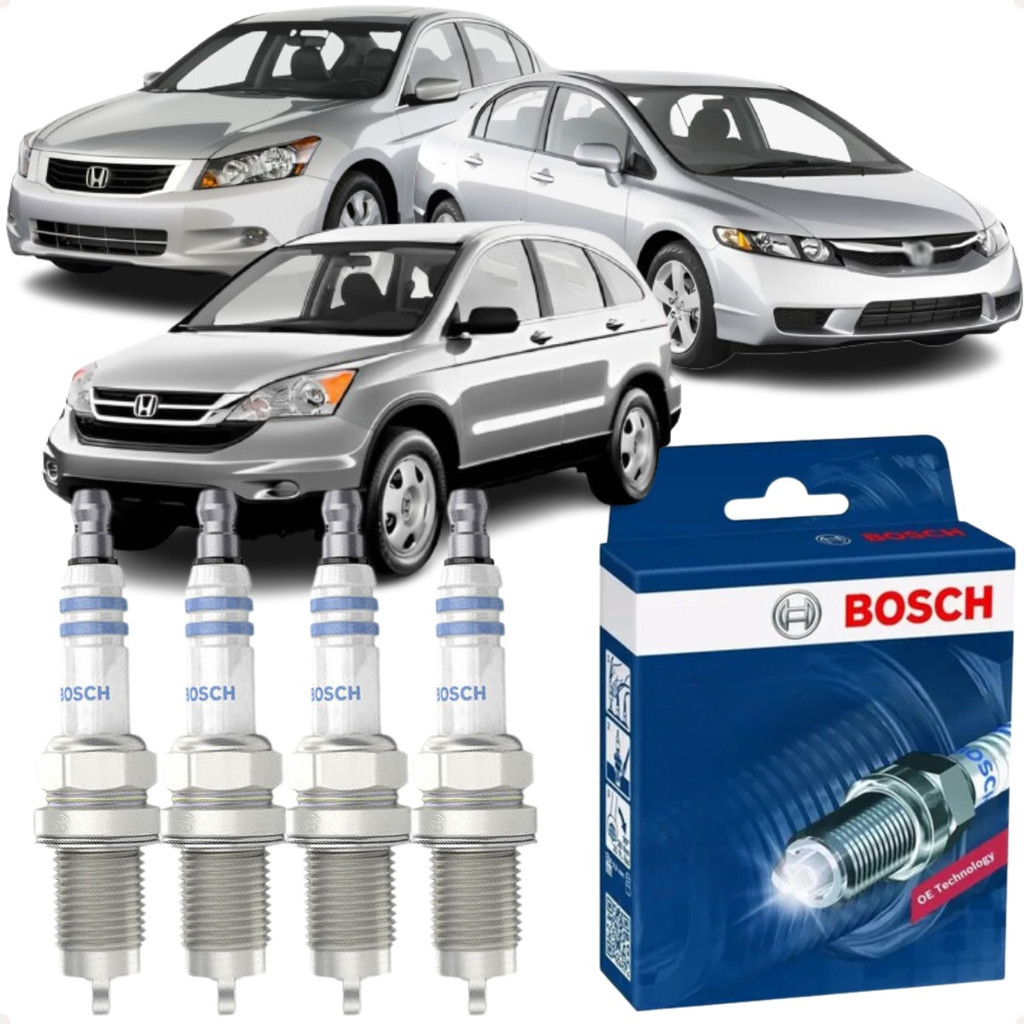 Jogo Vela Ignição Bosch Original Accord Civic Cr-v 1.8 2.0 16v 2006 2007 2008 2009 2010 2011