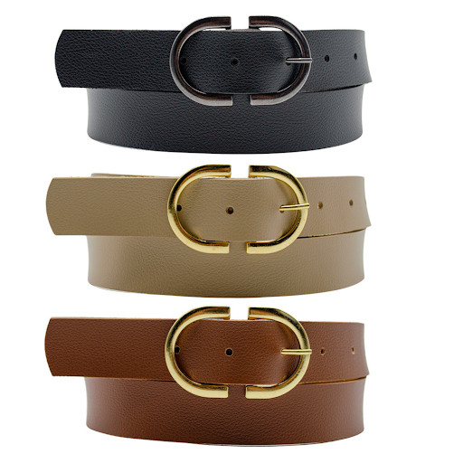 Kit 3 Cinto Feminino Fivela 2D Dupla Redonda Moda Atual Inverno Verão 96040K3 em Oferta na Shopee