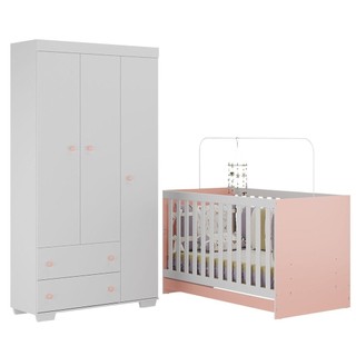 Quarto Infantil com Berço 3 em 1 e Guarda-Roupas Algodão Doce Multimóveis MP4247 em Oferta na Shopee