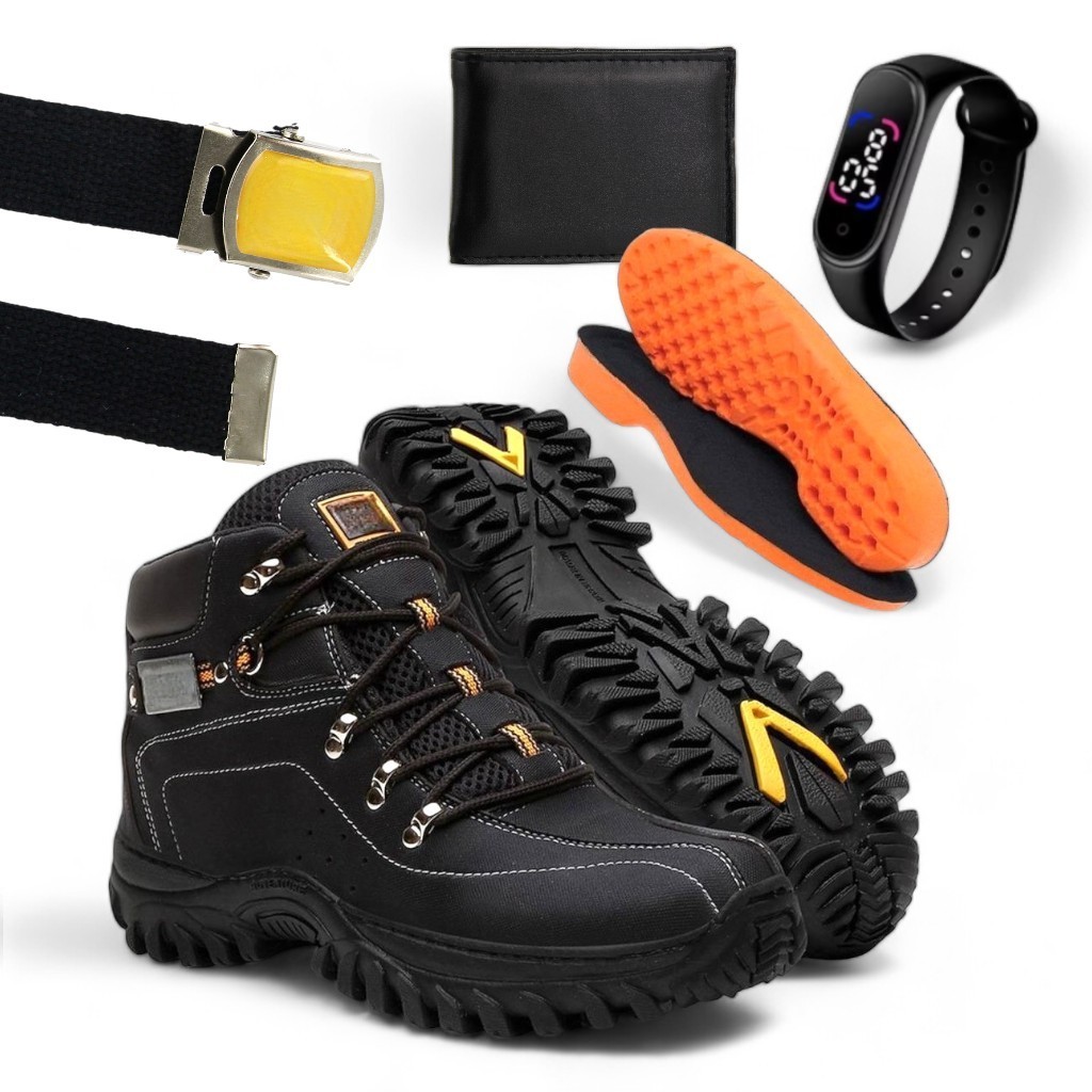 Kit Bota Coturno Masculino Catsim But Adventure Onset + Chinelo + Carteira + Cinto