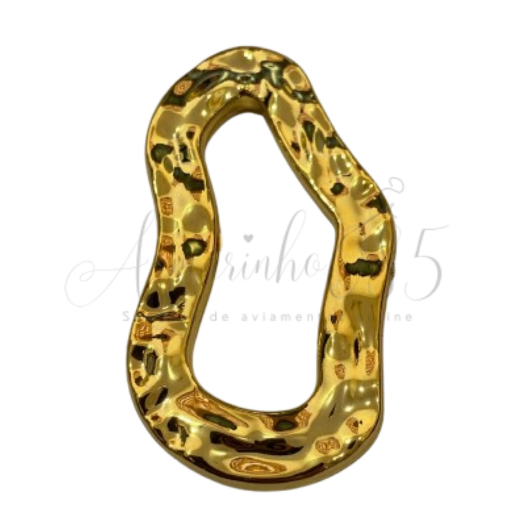 Fivela Dourada Organica 5.5cm Confecção Moda Praia - C/10 unidades em Oferta na Shopee