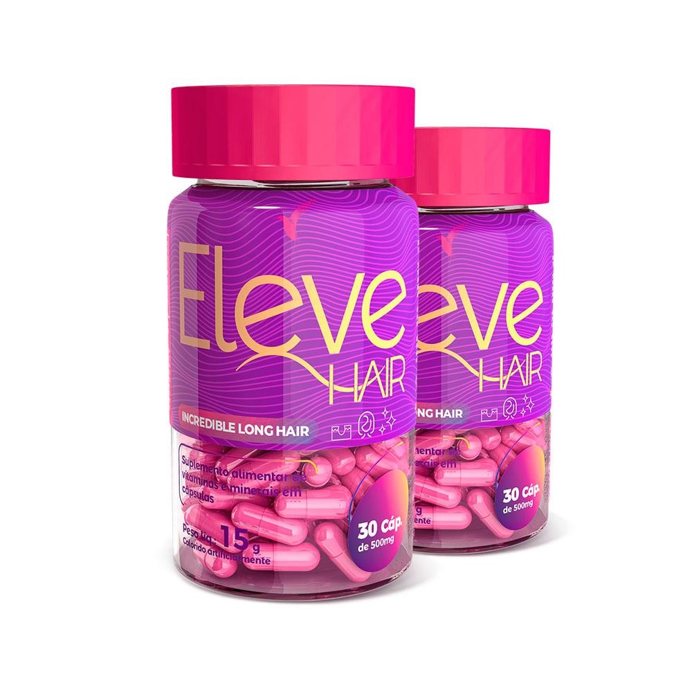 Kit 2 Vitaminas P/ Cabelos e Unhas 60 Caps Eleve Hair