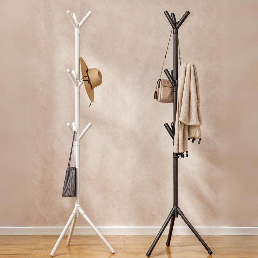 Mancebo Cabideiro Chão Com Ganchos Organizador Roupas Bolsa Casaco Chapéu em Oferta na Shopee