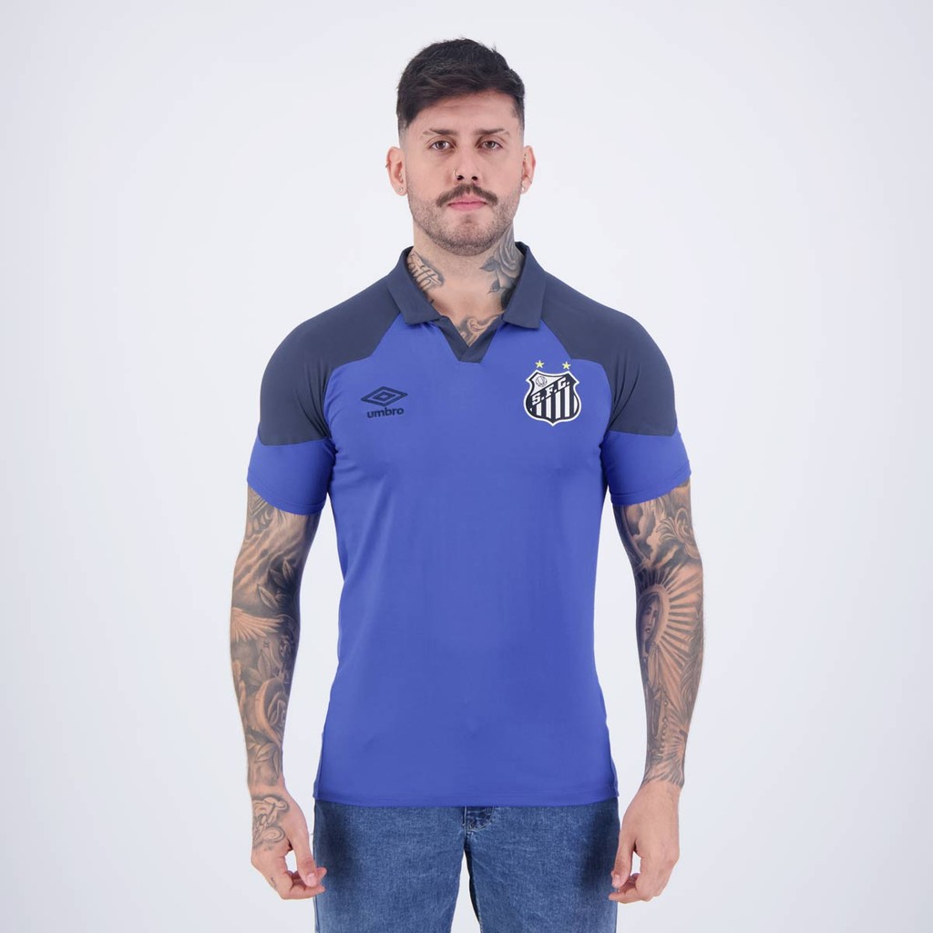 Polo Umbro Santos Viagem 2023 Azul em Oferta na Shopee