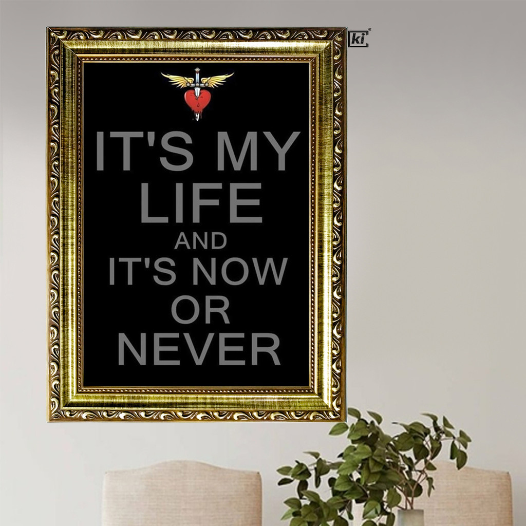 Quadro Moldura Bon Jovi Its My Life Grande Decorativo De Banda Trabalhada 47x35cm