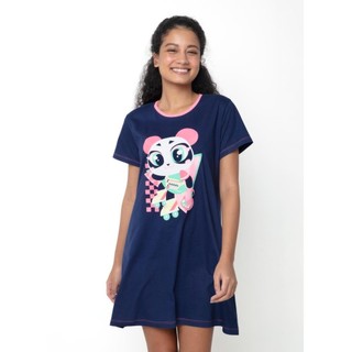 Camisola Manga Curta Algodão Feminina Panda Miami - Puket em Oferta na Shopee