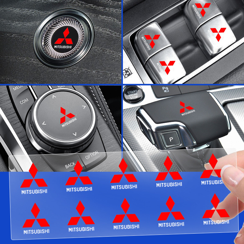 10 Peças Adesivo De Botão De Elevação De Janela De Carro Decalque De Volante Produtos Interiores Para Mitsubishi Asx Out