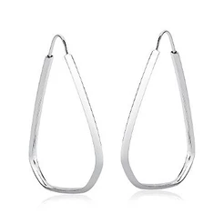 Argola Feminina de Prata 925 Triângulo 30mm