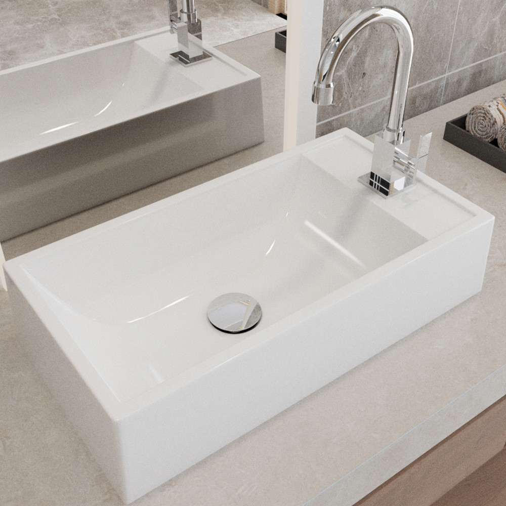 Cuba de Apoio Retangular Para Banheiro Lavabo Roma C01 RL545W Branco - Lyam em Oferta na Shopee