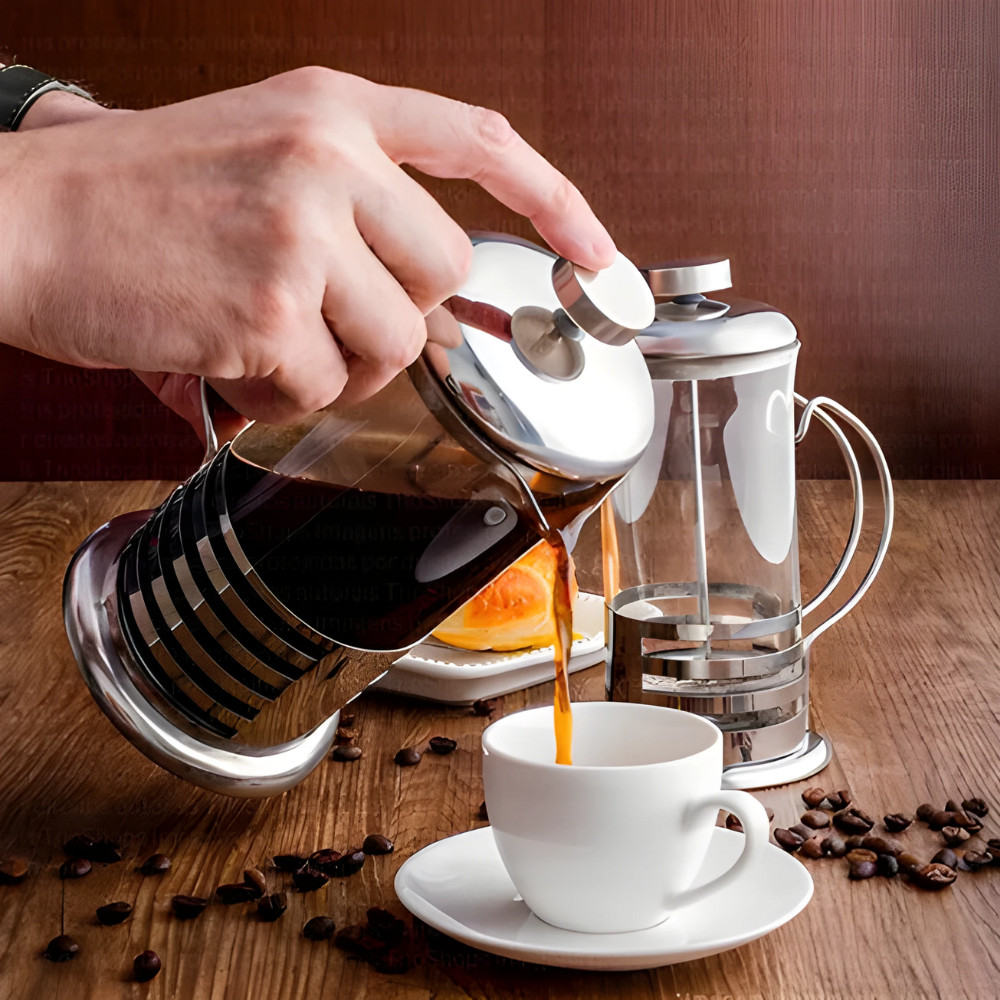 Cafeteira Francesa 350ml Prensa Manual Vidro com Filtro Inox Café Forte Gourmet Cafeteira Portátil