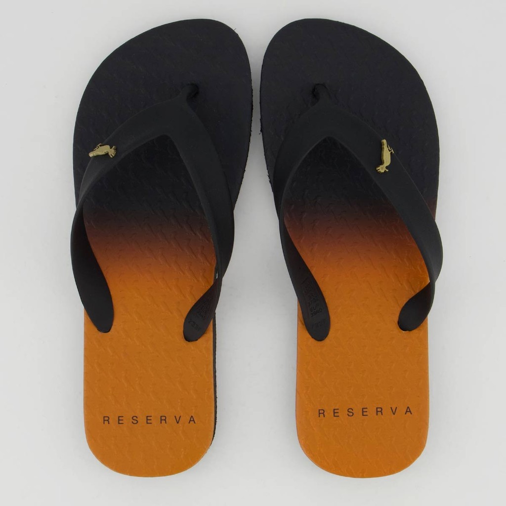 Chinelo Reserva Anoitecer Preto e Laranja