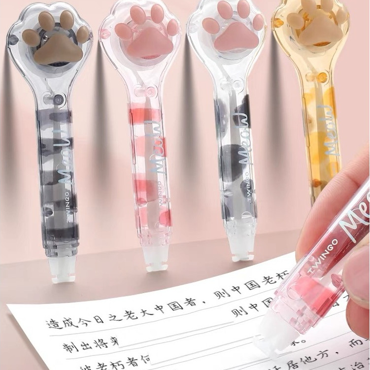 Fita Corretiva De Grande Capacidade Garra De Gato Fofa De Apagamento Portátil Em Forma De Caneta Tipo Criatividade Papelaria Presente Prêmio Material De Estudante Escritório s