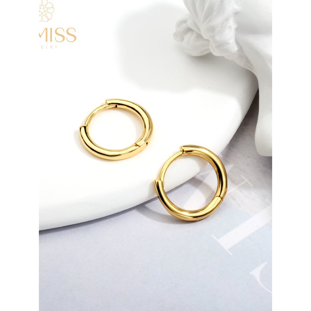 Argola Delicado Elegante Antialérgico Folheada a Ouro 18k Lisa Luxo em Oferta na Shopee