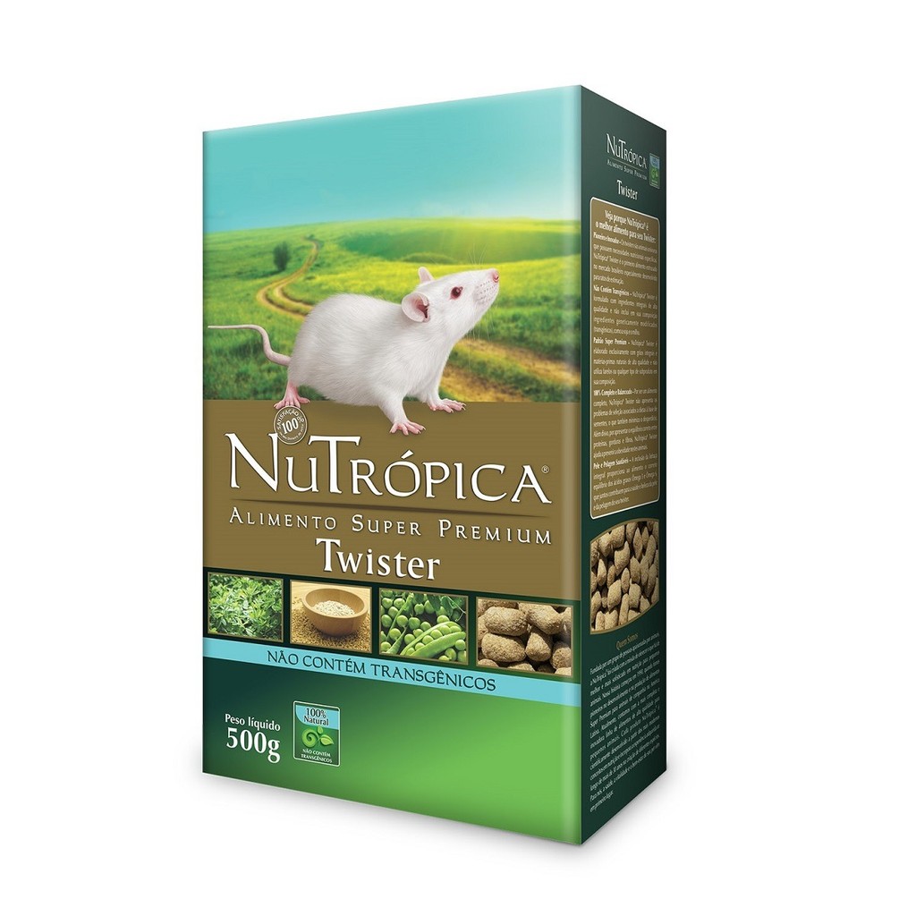 Ração Nutrópica Twister Para Roedores 500g Alimento Super Premium Livre De Transgênicos