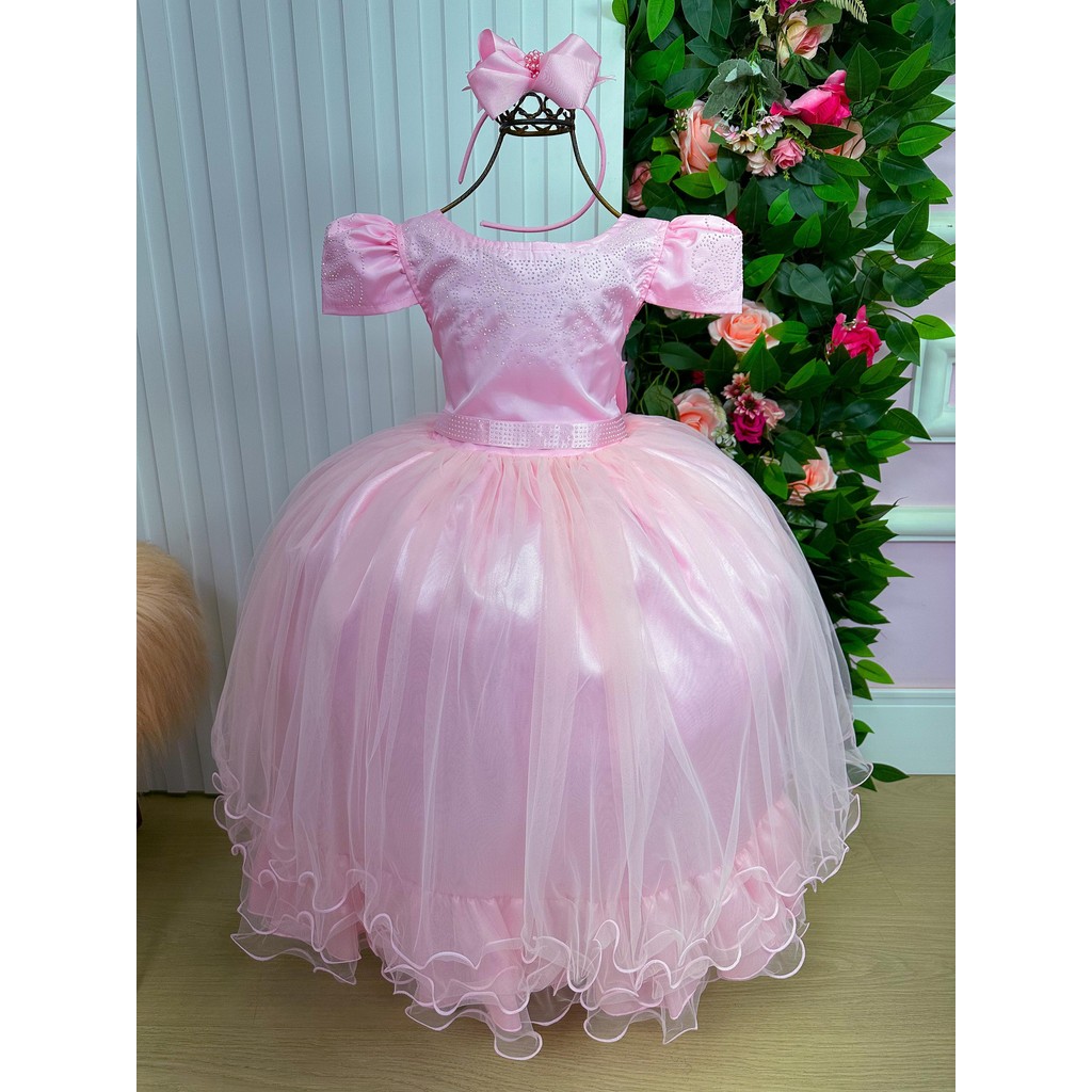Vestido Enjoy  Longo Rosa Bebe Babadinho