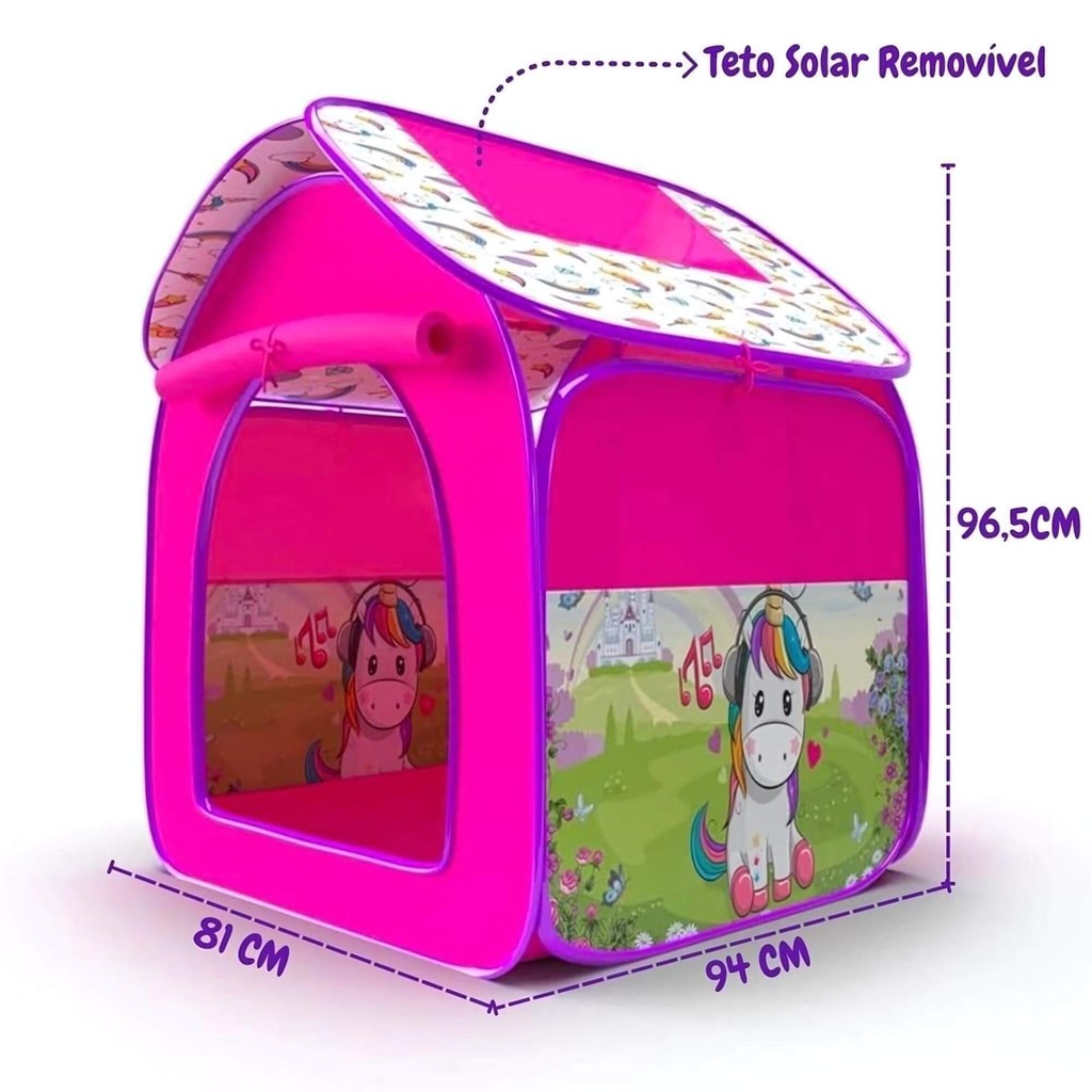 Detalhes do Barraca Infantil Portátil Casa Unicórnio Zippy Toys - 8353