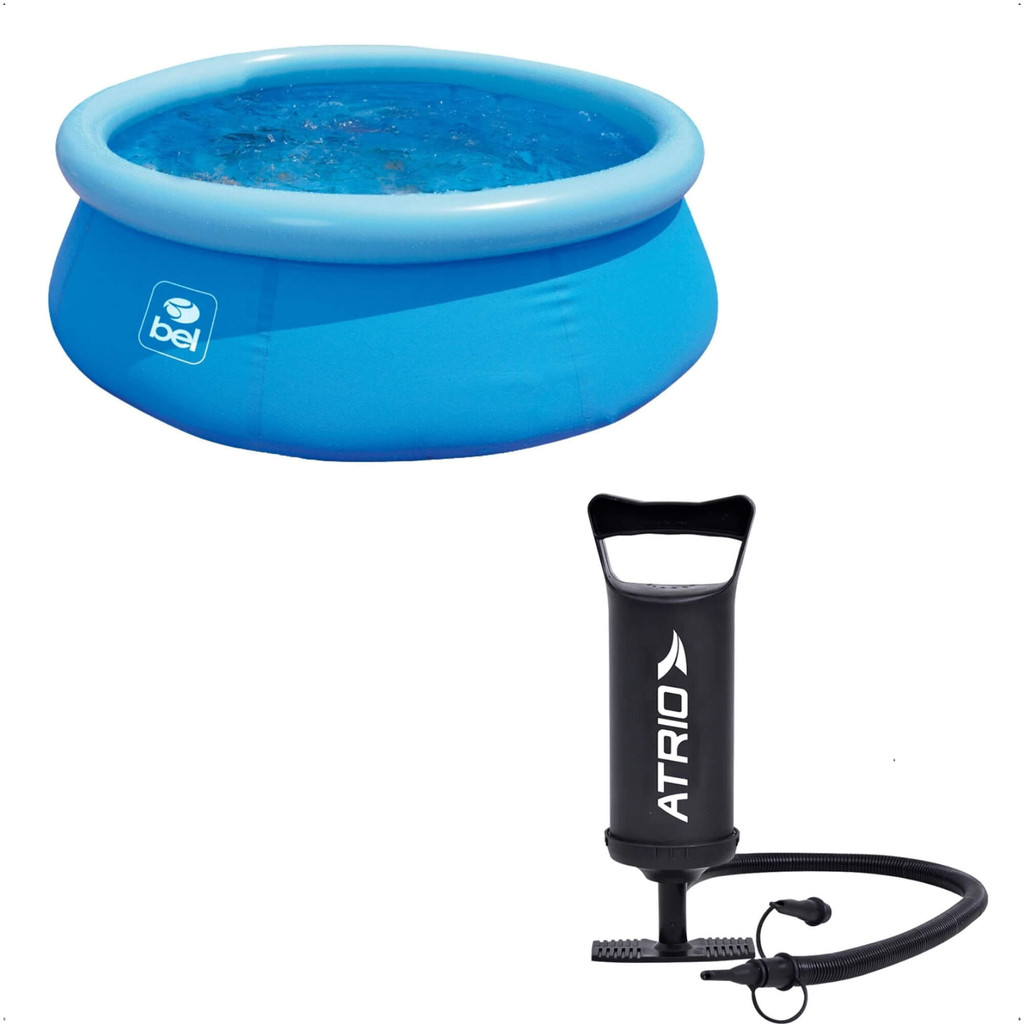 Kit Piscina Inflável Infantil 500 Litros PVC 1,50 m x 38 cm + Bomba de Ar - Mom & Baby