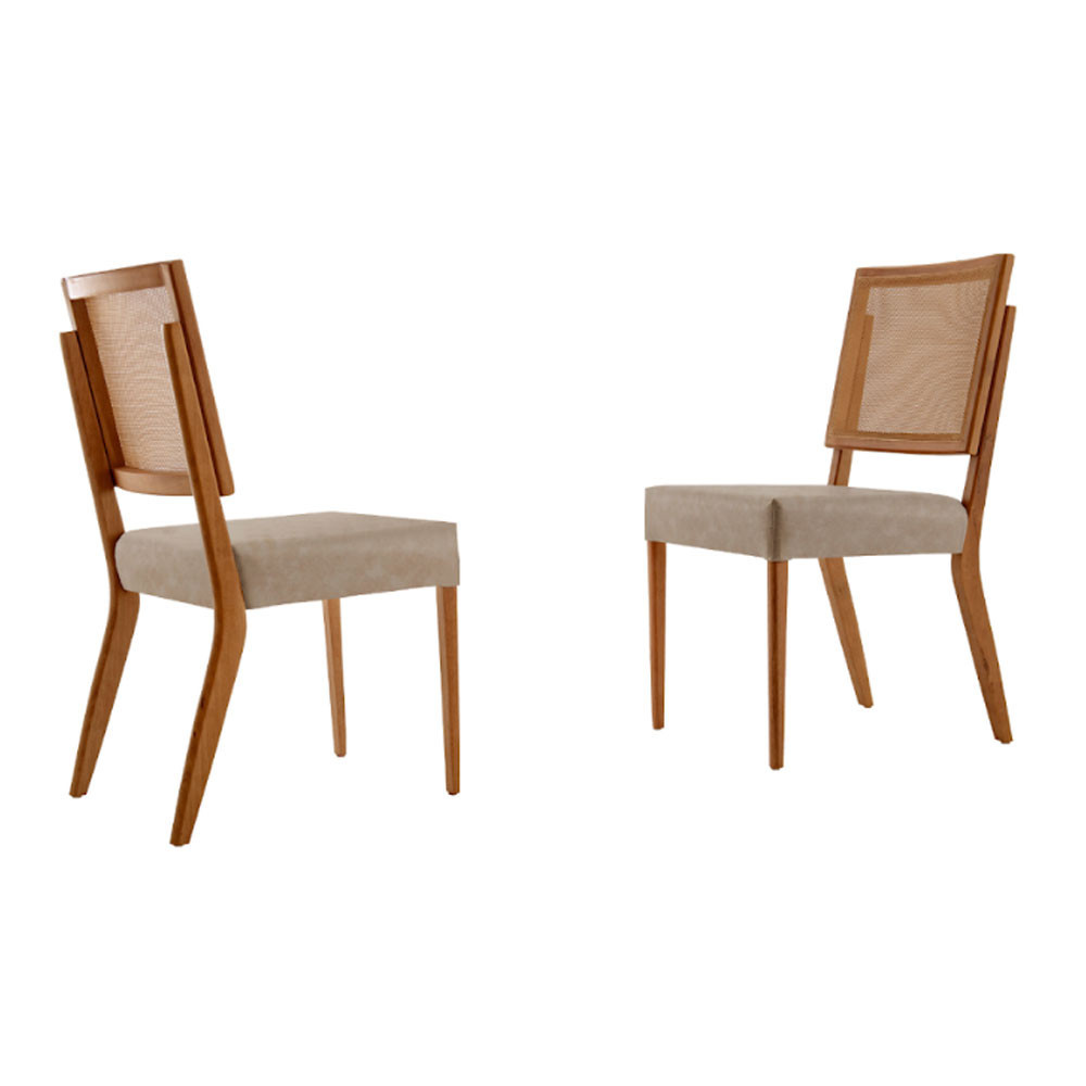 Conjunto com 2 cadeiras Aila em Madeira Maciça para Sala de Jantar Moderna Mobília - Home & Living