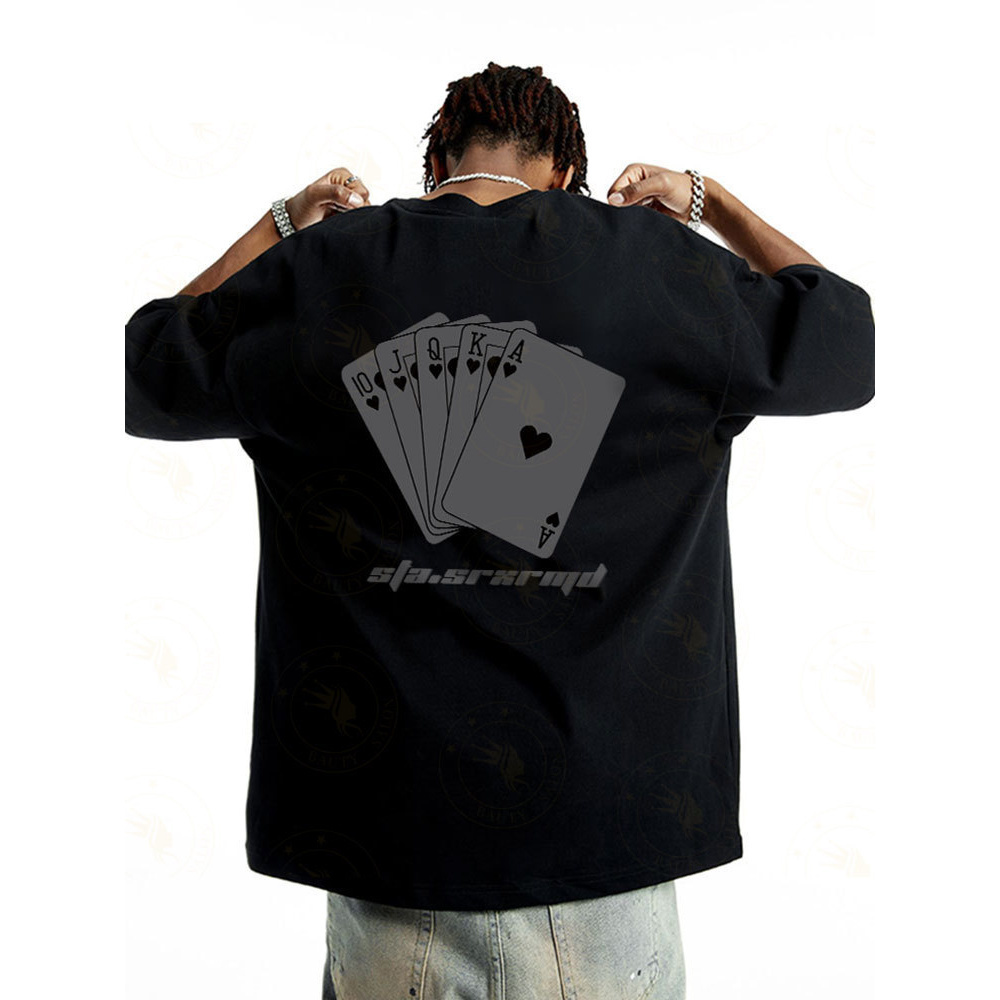 Camiseta Unissex Masculina e Feminina 2024 nova camiseta universal criativa grande poker impressão confortável algodão r