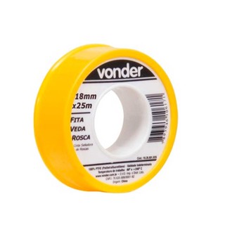 Fita Veda Rosca Teflon 18mm X 25m Vonder - 10 26 001 825 em Oferta na Shopee