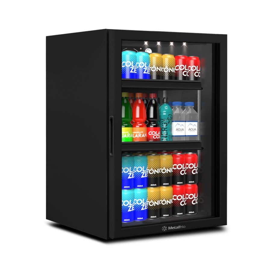 Refrigerador Expositor Vertical para Bebidas 106/115 Litros VB11RL Preto 220V - Metalfrio