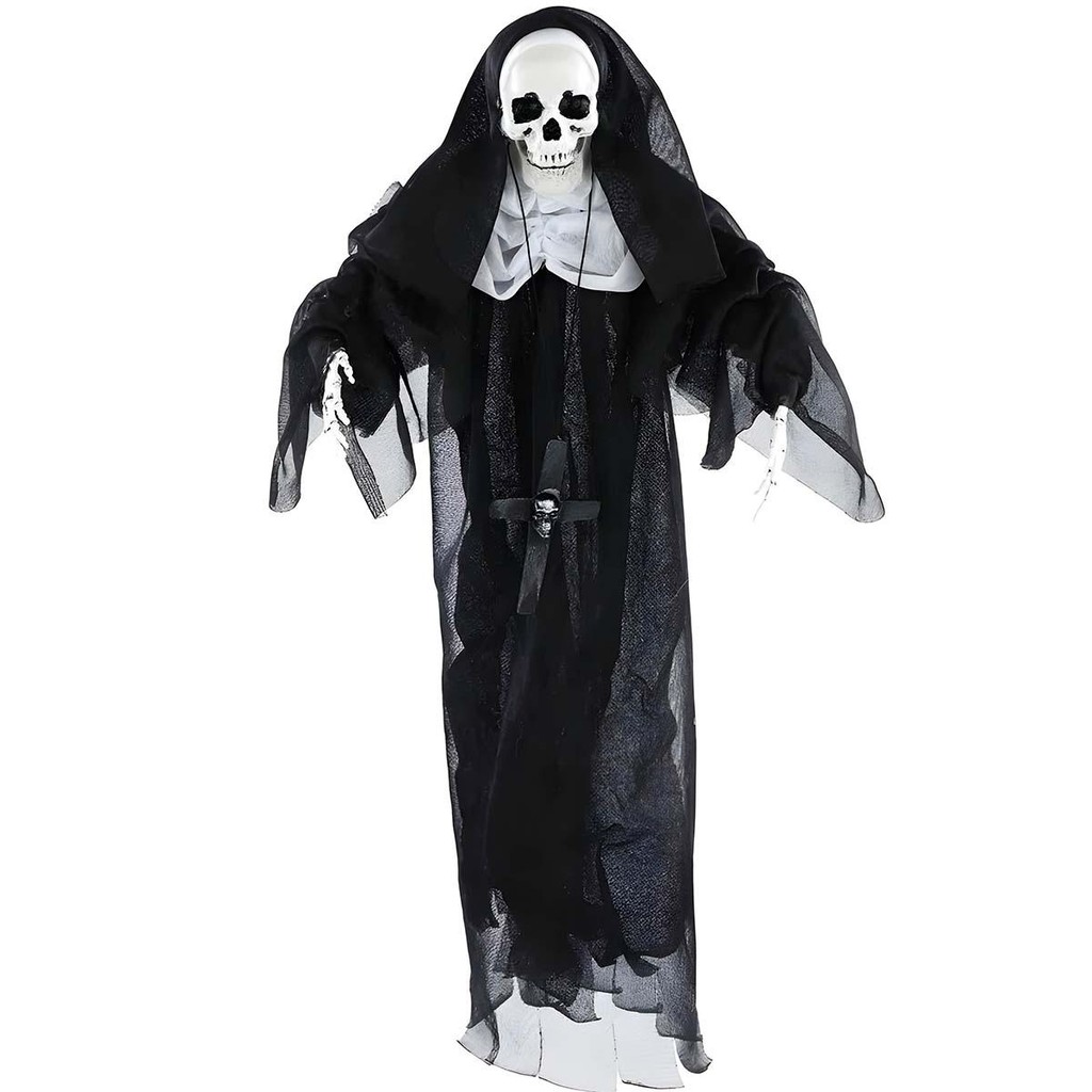 Caveira Halloween Freira Naomi Decoração Assustadora de Terror Enfeite Pra Pendurar em Oferta na Shopee