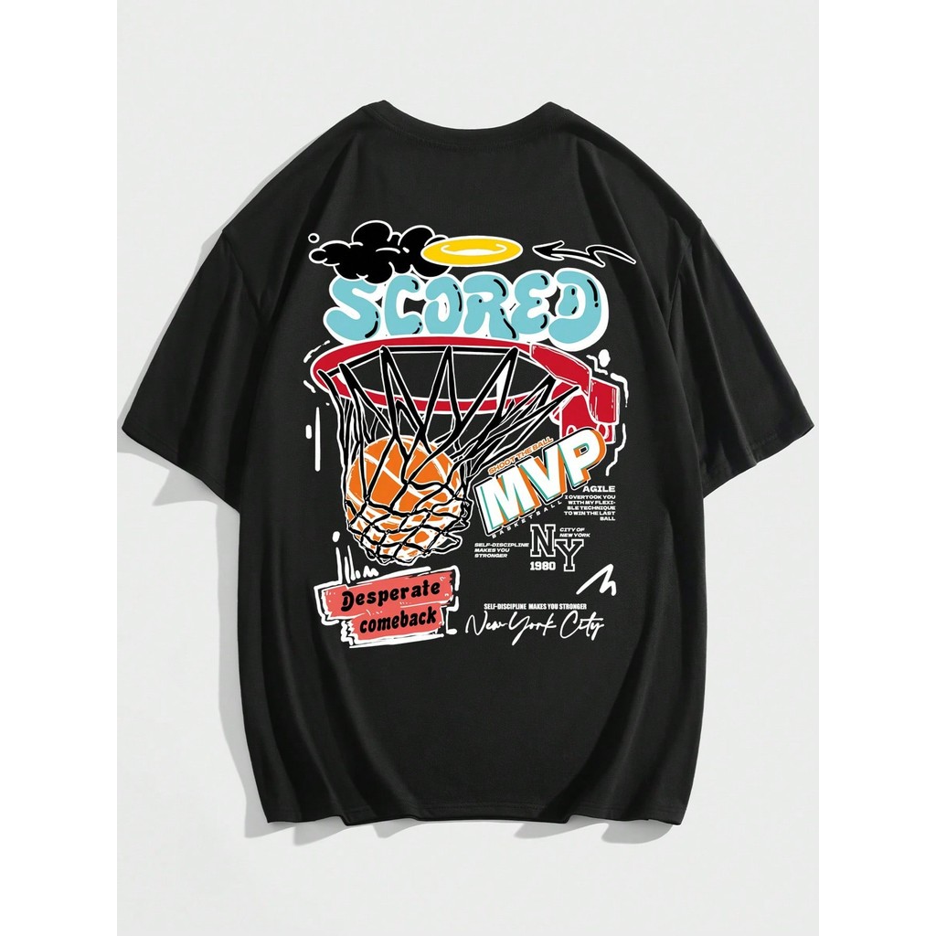 Oversized Camiseta Unissex 100% Algodão Scored MVP Streetwear Lançamento Envio Hoje Infantil Ao Plus Size!!