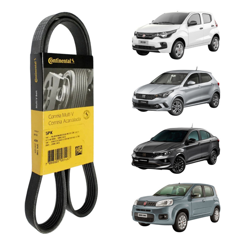 Correia Alternador Fiat Cronos Argo Uno Mobi 1.0 1.3 Firefly em Oferta na Shopee