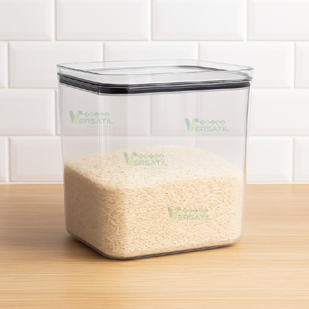 Pote Hermético 5,5L Lyor MY Box Grande Porta Condimentos 5500ml Arroz Feijão Cereais Hermético Veda Bem Organizador