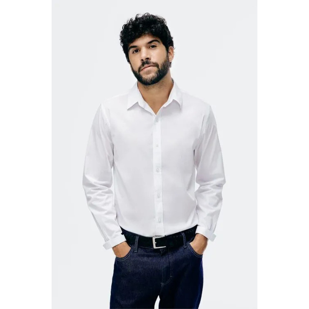 CAMISA BÁSICA MASCULINA SUPER SLIM MANGA LONGA - HERING