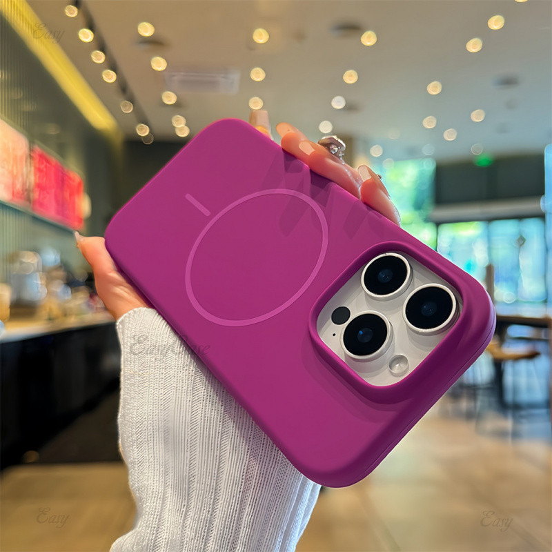 Capa Celular Silicone Redonda Magnética Para iPhone 17 Pro Max 11 12 13 14 15 16 Macia/ Prova De Choque em Oferta na Shopee