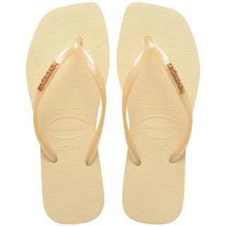 Chinelo Havaianas Slim Square Logo Metallic Feminino - Creme em Oferta na Shopee