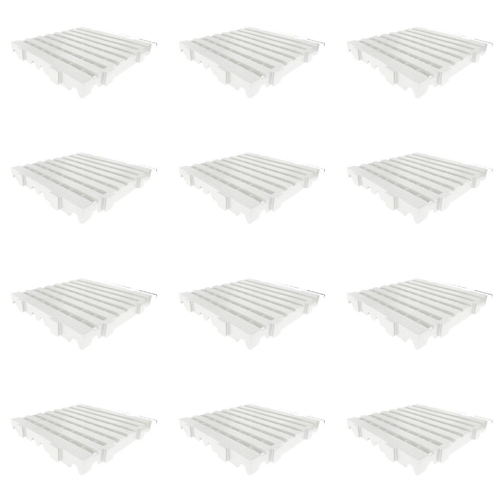 Kit 12un Estrado para Câmara Frigorífica Reforçado Croplastic 40x40x4,5cm Branco em Oferta na Shopee