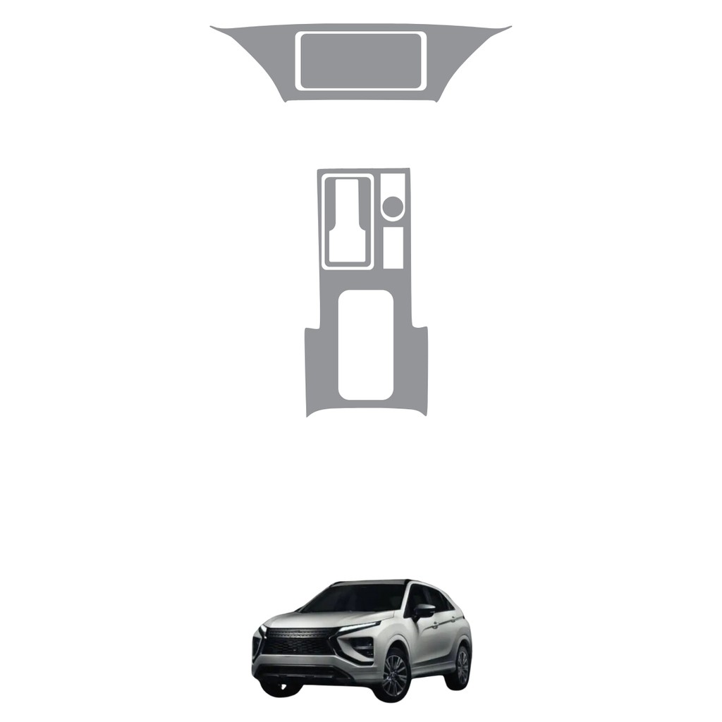 Película PPF Proteção Kit Console Central Multimídia Mitsubishi Eclipse Cross HPE-S 2025 Transparente TPU Anti Risco
