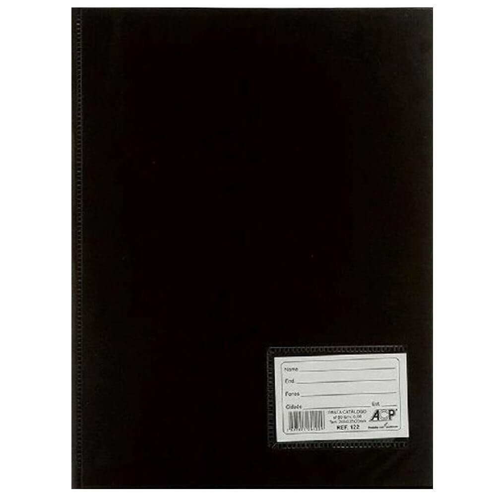 Pasta Catalogo Com 50 Envelopes Finos Preta (Ref. 122) ACP