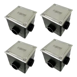 Kit 4 Caixa De Passagem Quadrada Tampa Inox Sodramar