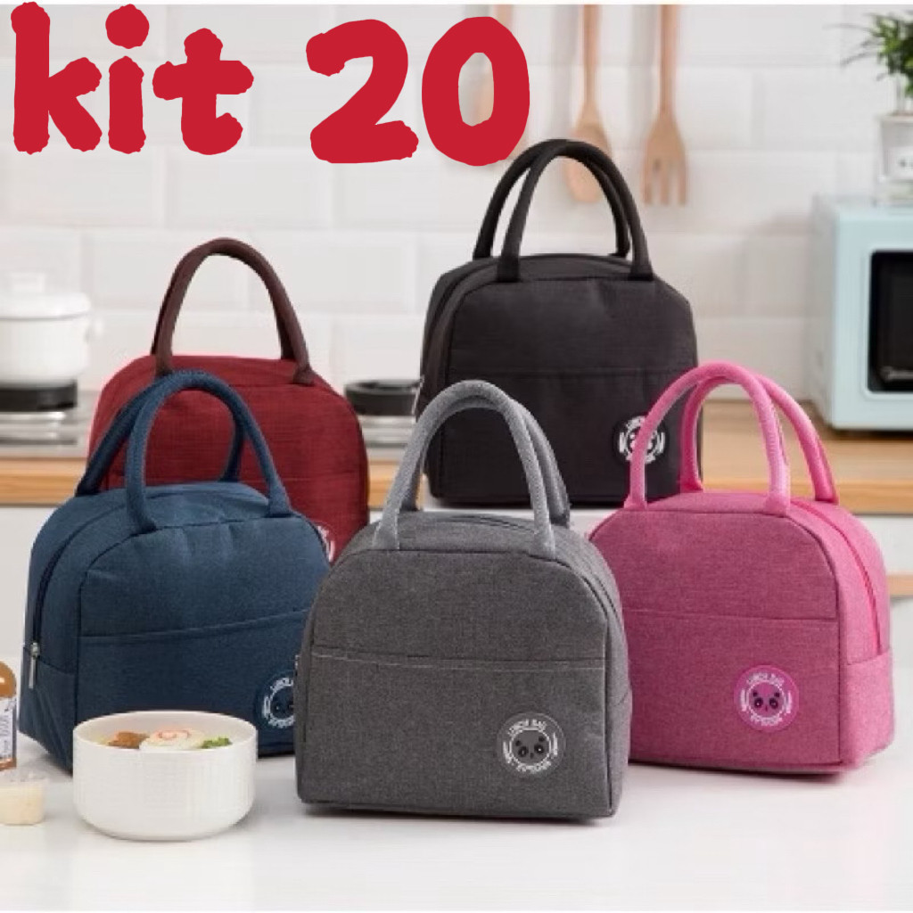 Kit 20  Bolsa Térmica Portátil Com Isolamento Térmico De Desenho em Oferta na Shopee