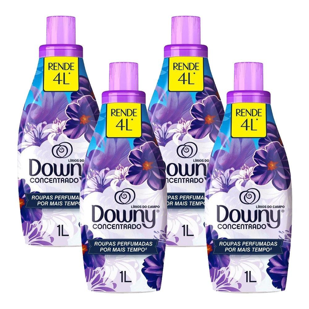 Kit 4 Amaciantes Concentrado Downy Lírios do Campo 1L