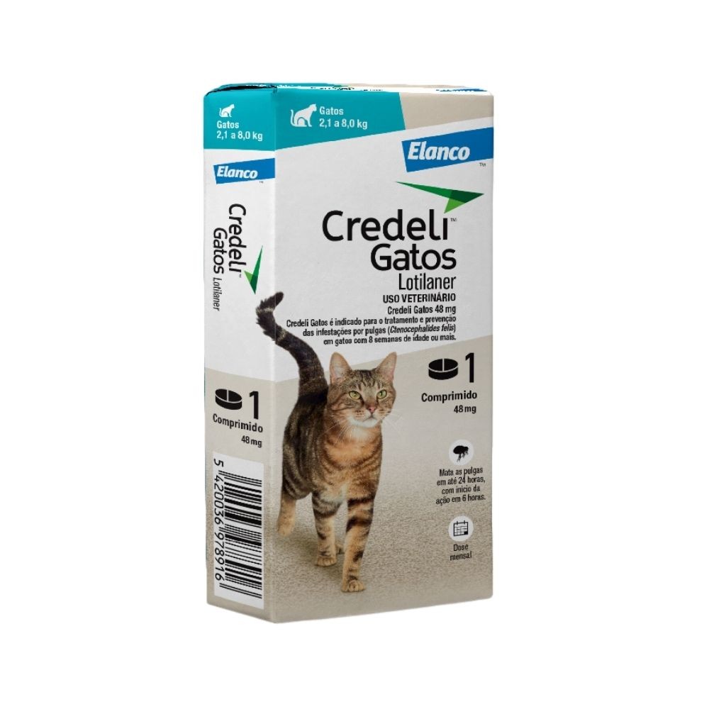 ANTIPULGAS CREDELI 48 MG GATOS 2,1 A 8 KG 1 COMPRIMIDO