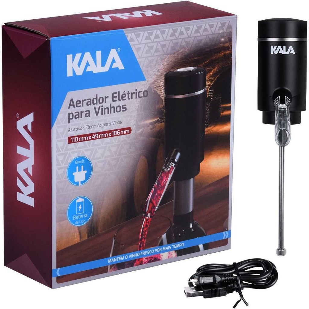 Bomba Aerador de Vinho Elétrico Automático 3,7V Kala
