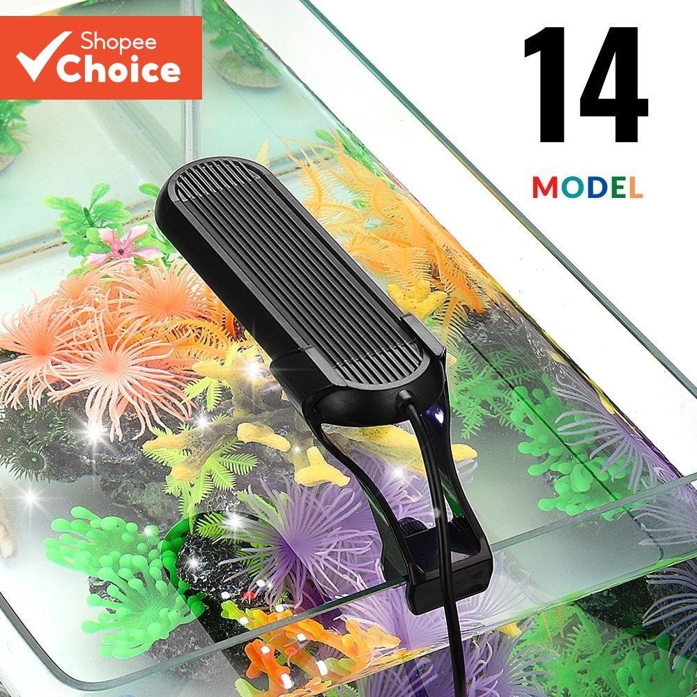 Lâmpada LED Clip USB 6W Akuarium 4 Modos Iluminação para Tanque de Peixes (200-350mm)