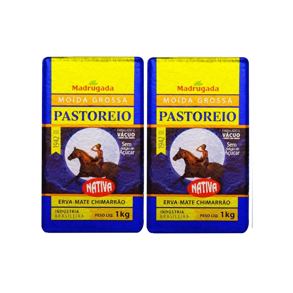 2 Erva mate Chimarrão MADRUGADA PASTOREIO MOIDA GROSSA 1kg